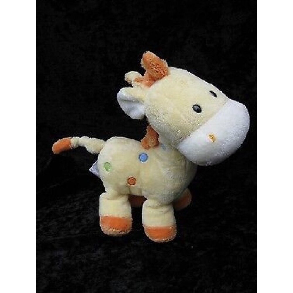 Carters Just One Year Giraffe Spots Rattle Plush Lovey Soft Toy Crib Nursery HTF